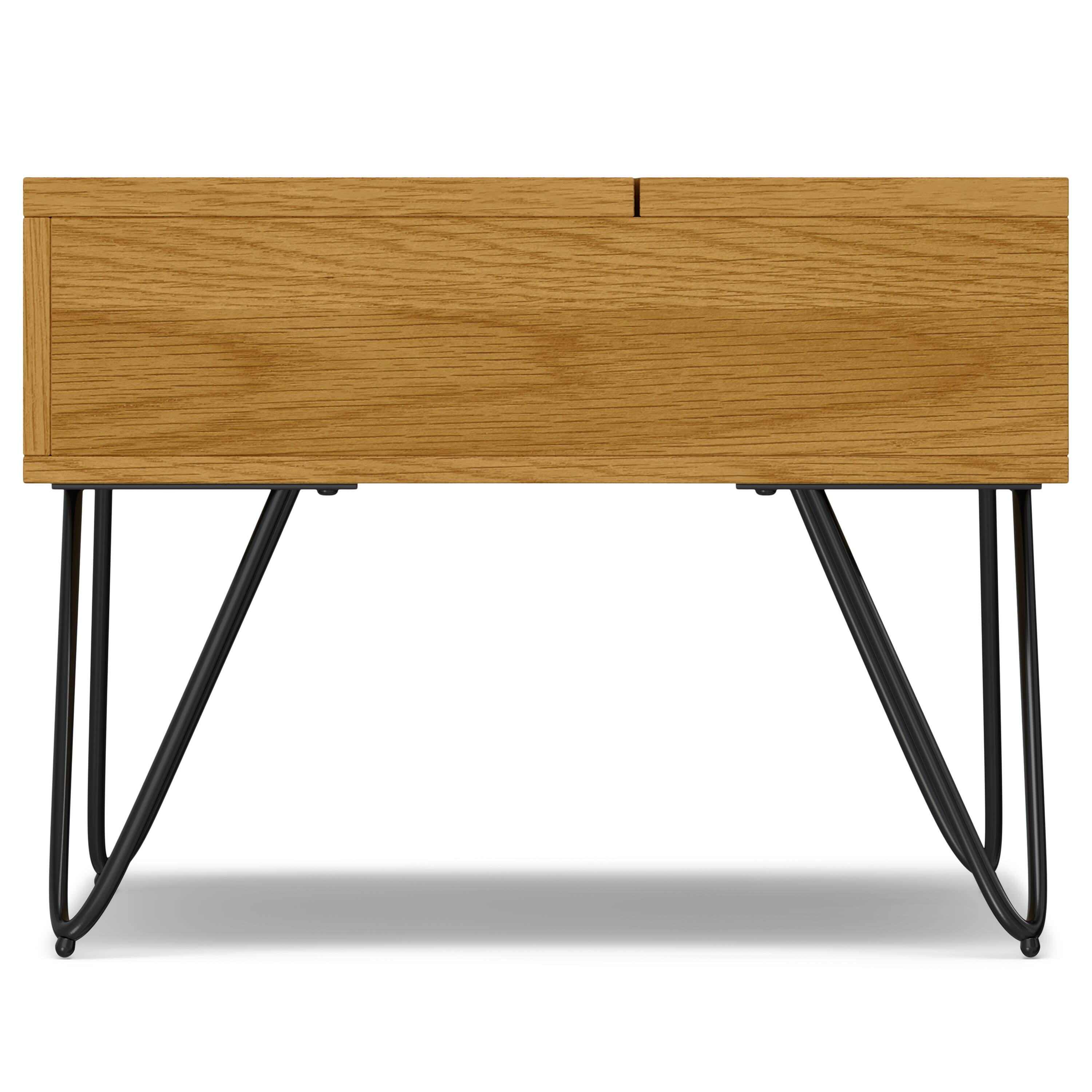 Alt View 3. Simpli Home - Hunter  48 inch Wide Rectangle Industrial Lift Top Coffee Table in Oak Veneer - Oak Veneer.