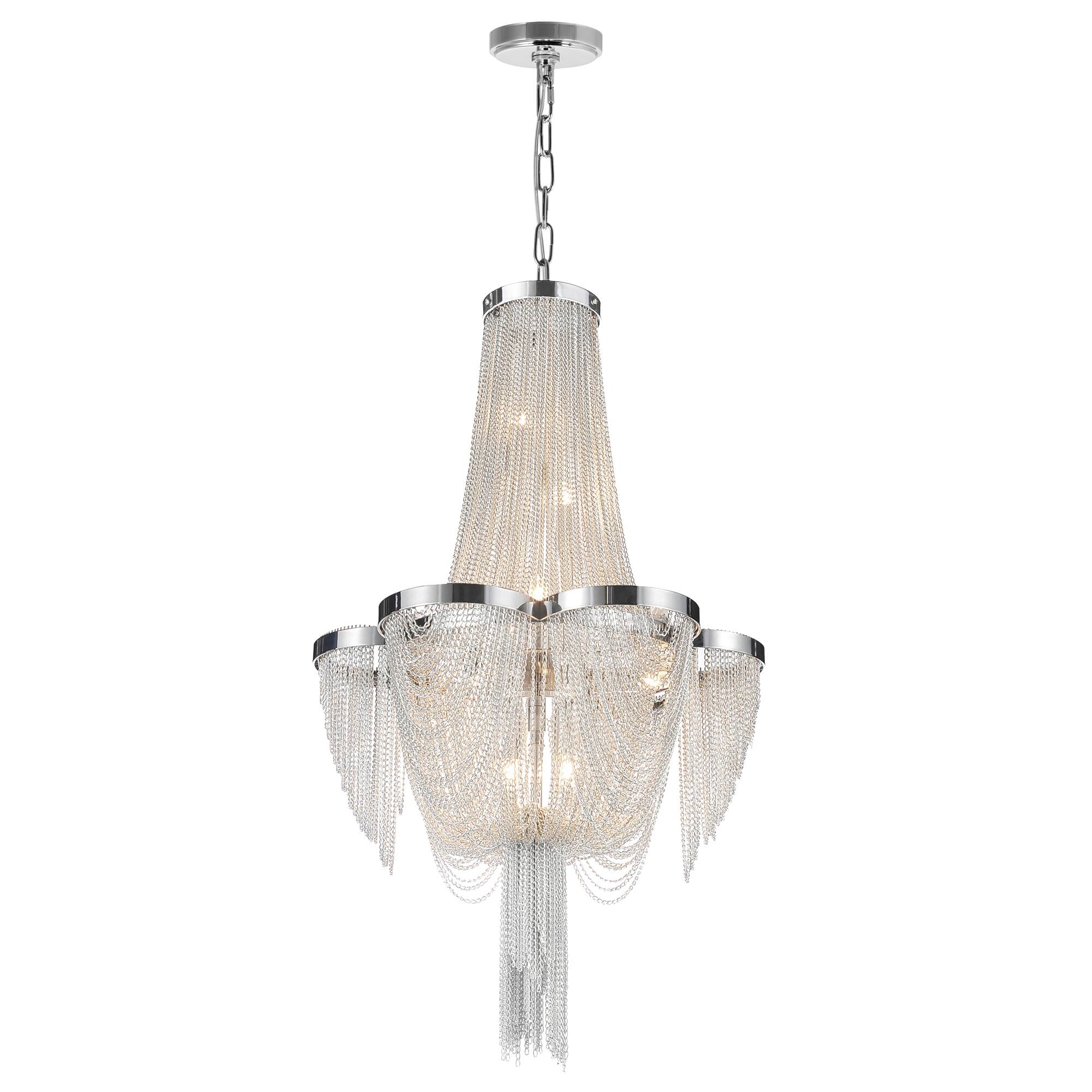 Front. CWI Lighting - Taylor 7 Light Down Chandelier With Chrome Finish - Chrome.