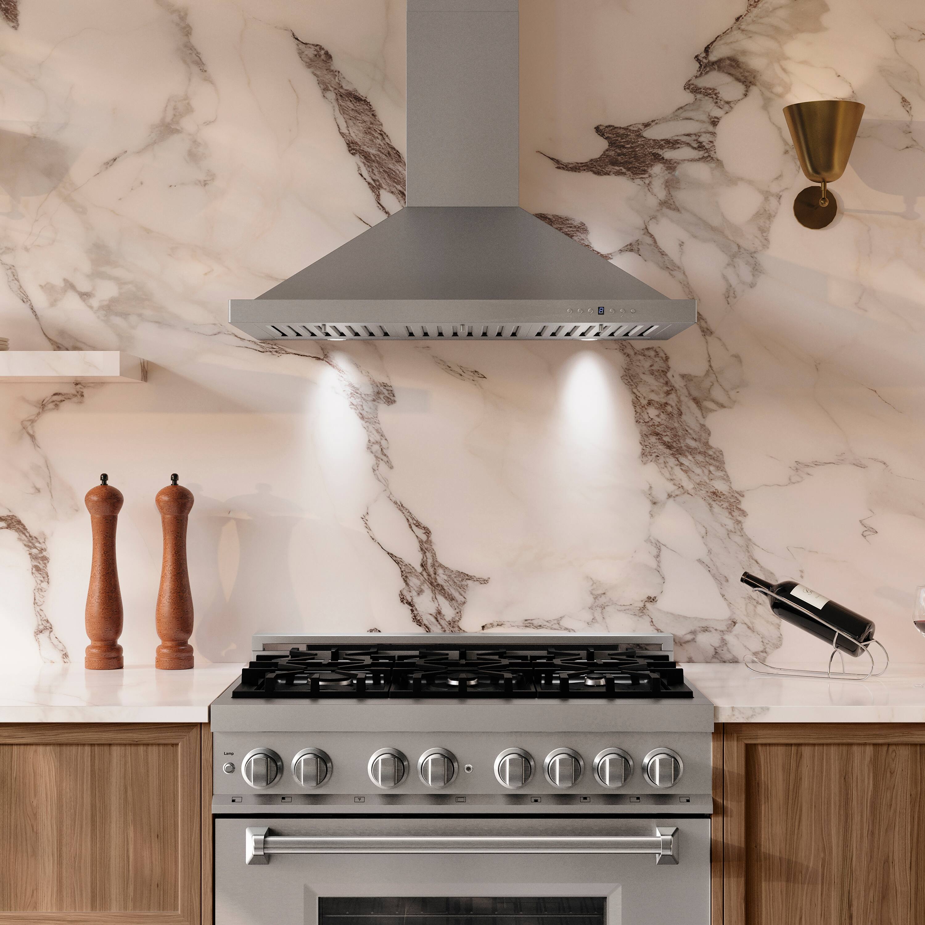 Alt View 9. ZLINE - 36 in. Convertible Vent Wall Mount Range Hood in Stainless Steel (KB-36) - Brushed Stainless Steel.