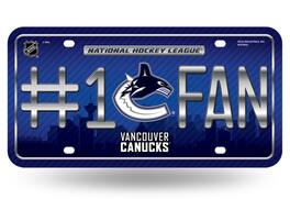 Rico Industries - Vancouver Canucks #1 Fan Metal License Plate Tag - Number One! Let's Go - Multi