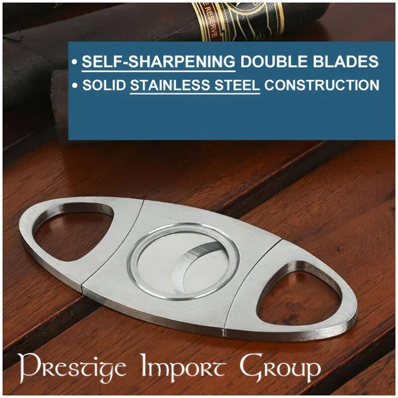 RESERVE  
SELF-SHARPENING DOUBLE BLADES  
SOLID STAINLESS STEEL CONSTRUCTION  
Prestige Import Group