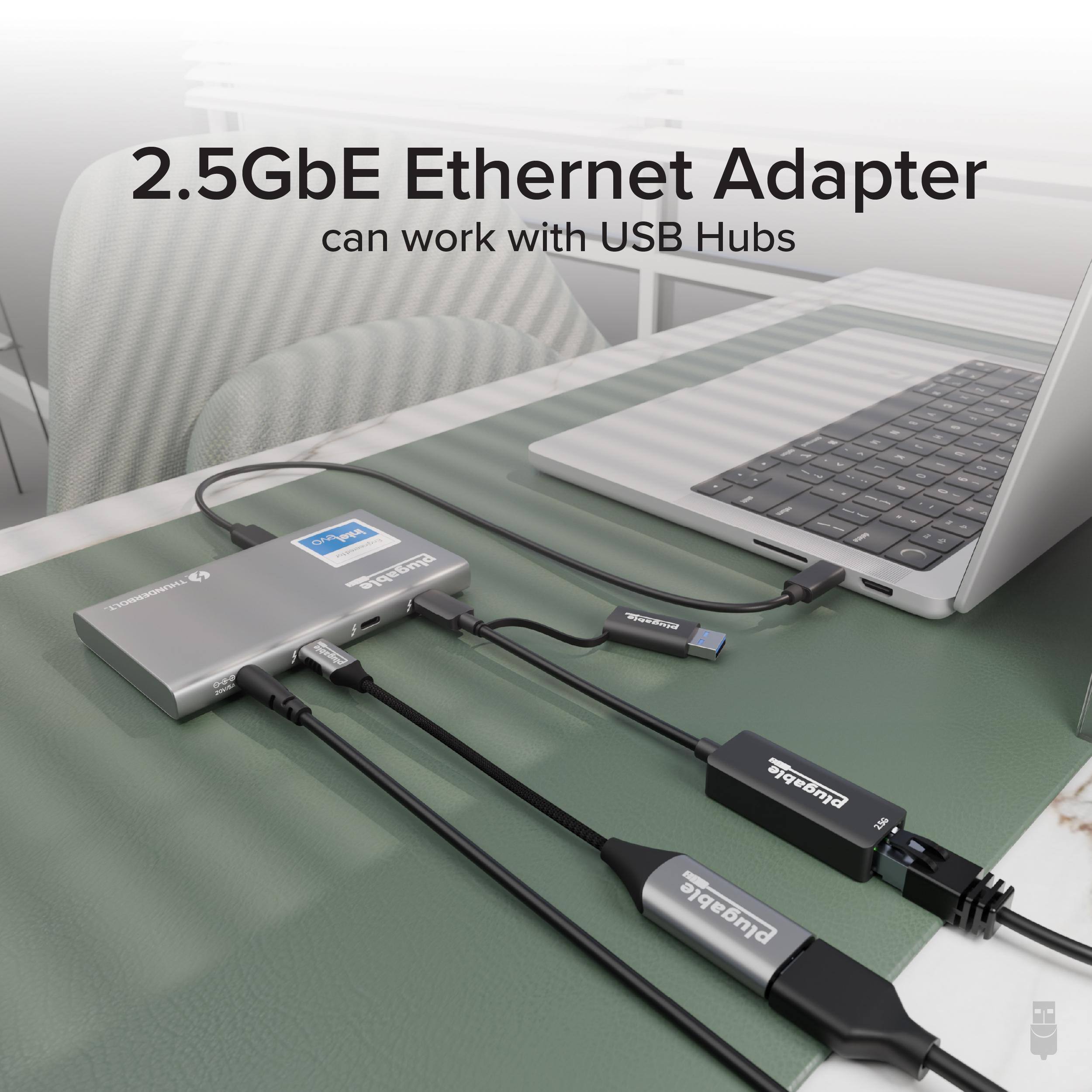 2.5GbE Ethernet Adapter can work with USB Hubs