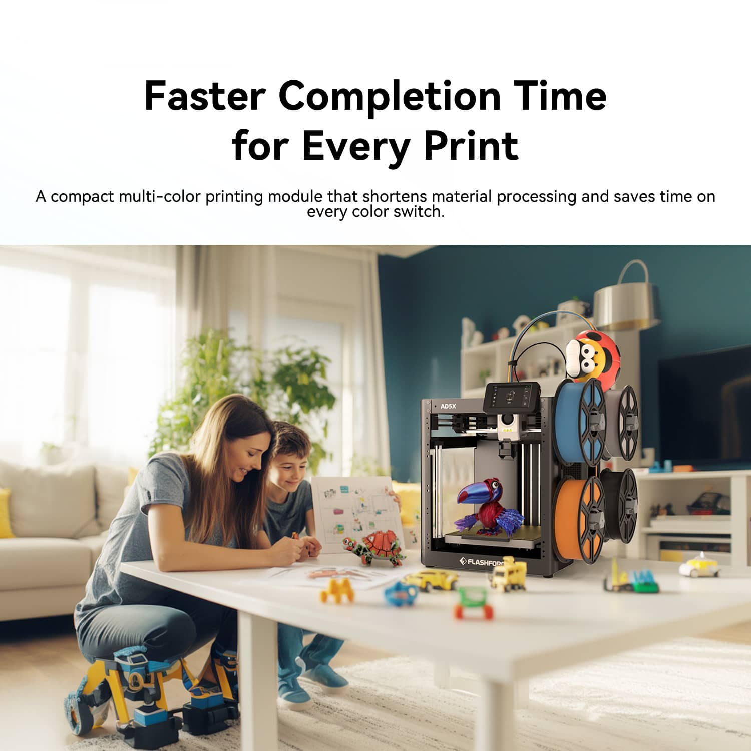 Faster Completion Time for Every Print
A compact multi-color printing module that shortens material processing and saves time on every color switch.