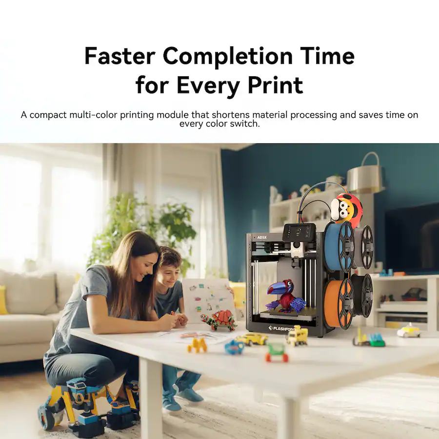 Flashforge AD5X Multi Color 3D Printer with Camera, 4 Color IFS, Auto ...