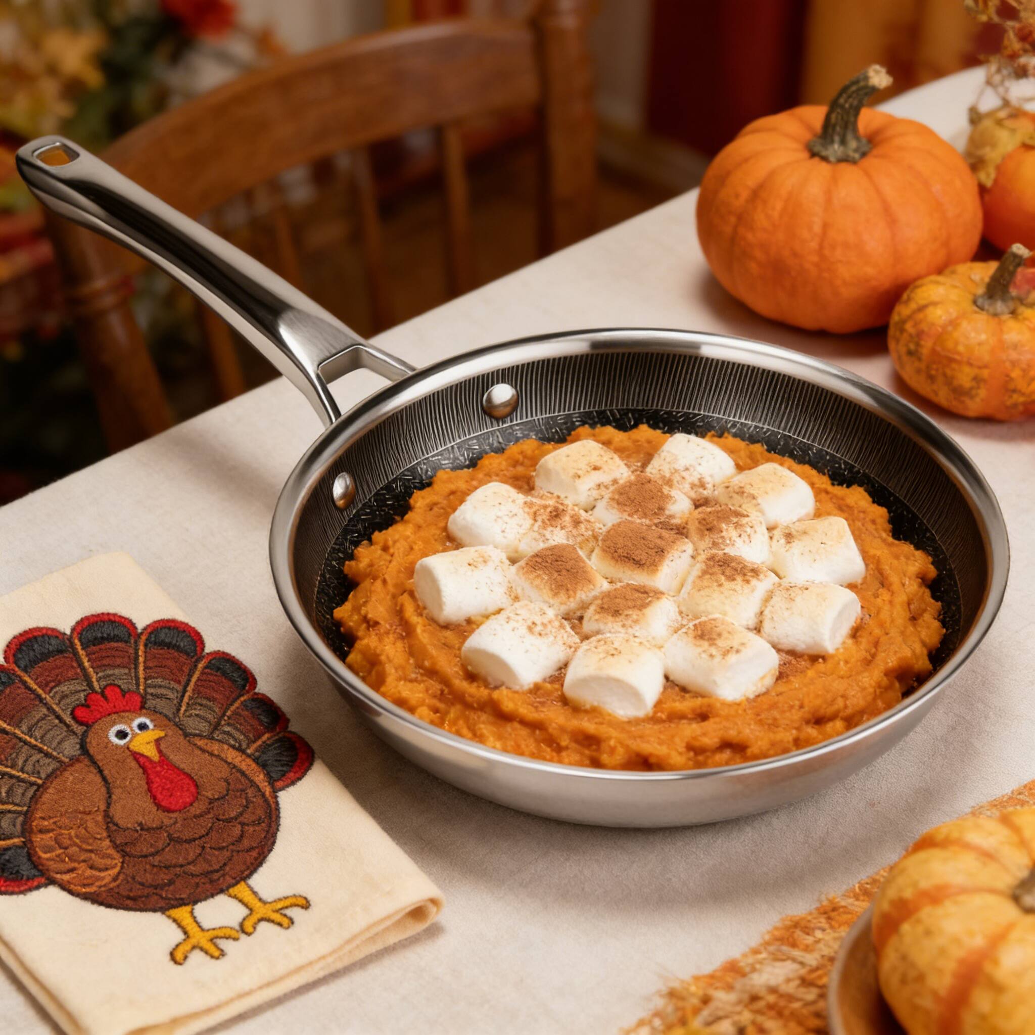 Alt View 6. Winado - 10-Inch Nonstick Frying Pan Tri-Ply Stainless Steel with Ergonomic Handle for Familie, Apartment, All Cooktop Compatible - Silver.