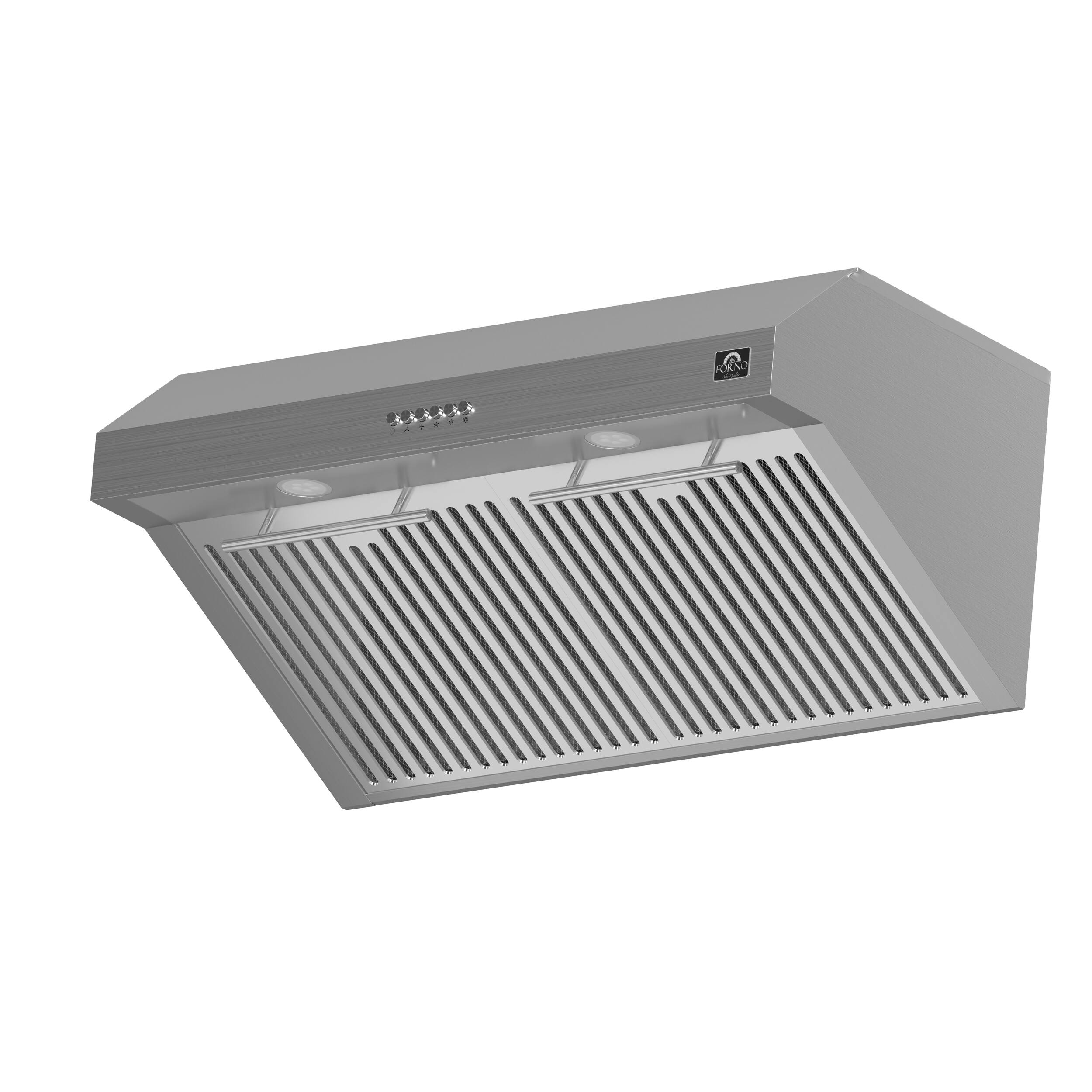 Left. Forno Appliances - Bari Espresso Collection 30" Under Cabinet Range Hood - Stainless steel.
