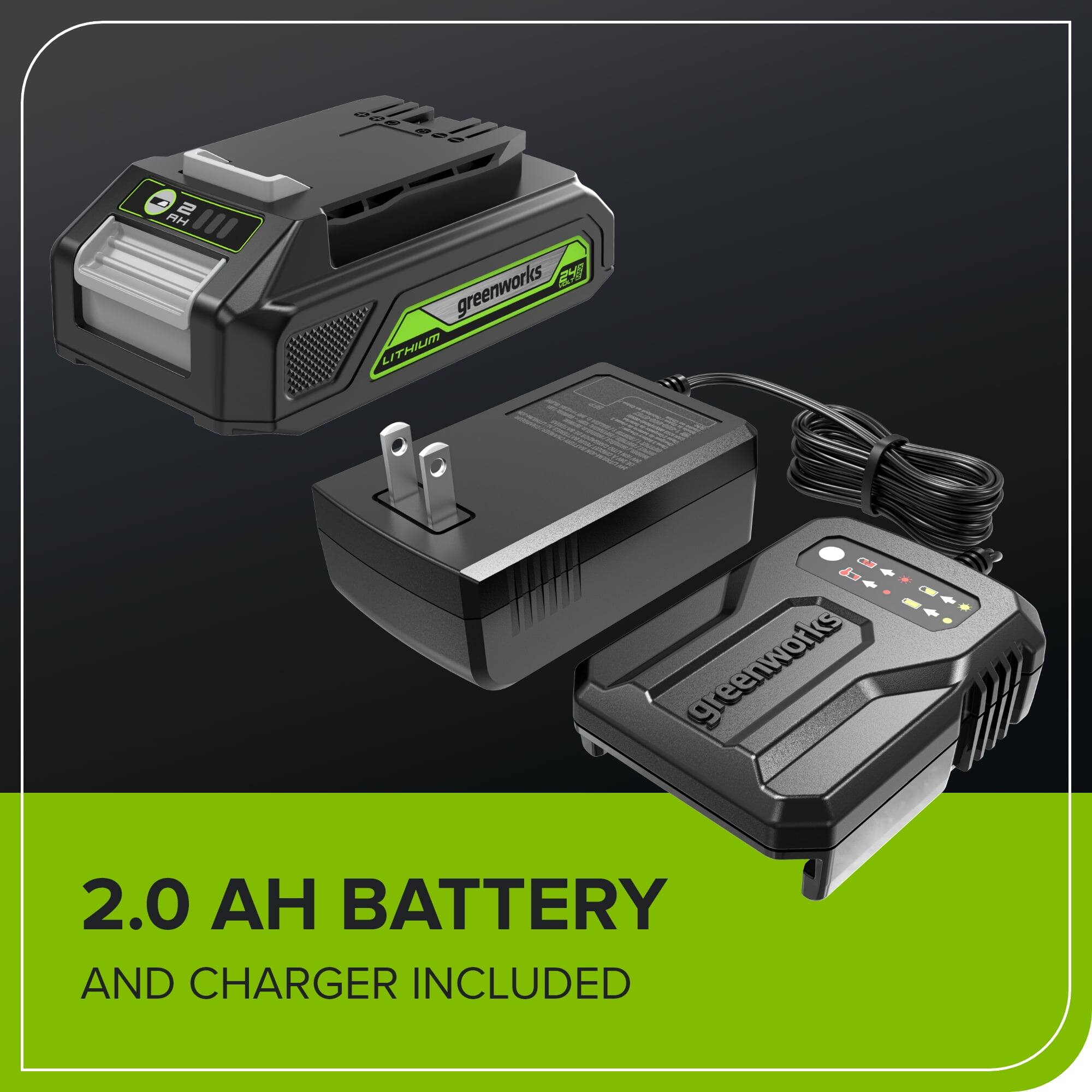 2.0 AH BATTERY AND CHARGER INCLUDED