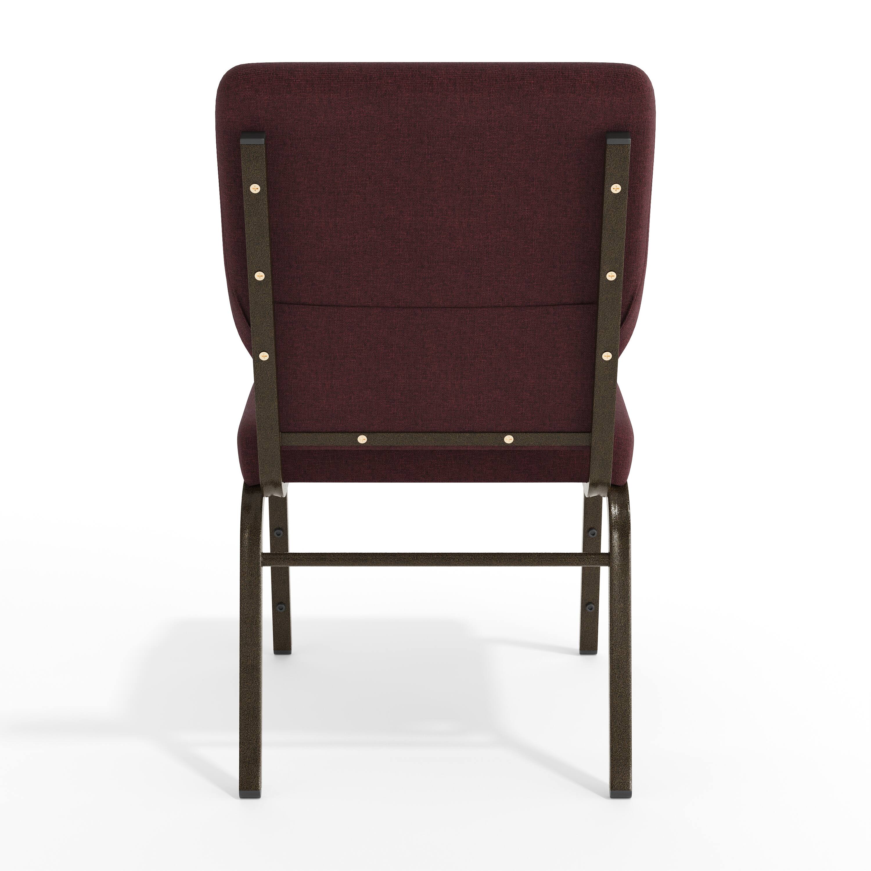 Alt View 7. Emma + Oliver - 18.5"W Stackable Church/Reception Guest Chair - Plum Fabric/Gold Vein Frame.