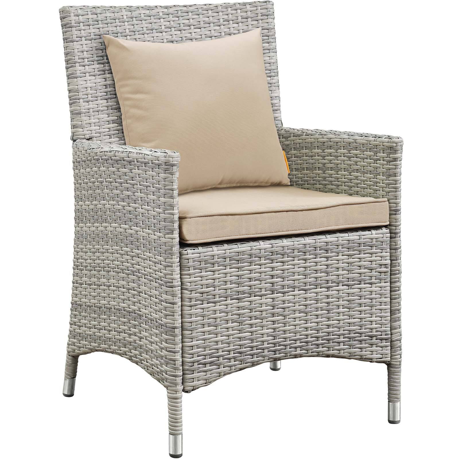 Back. Modway - Bridge 4 Piece Outdoor Patio Patio Conversation Set with Pillow Set by Modway - Light Gray Beige.