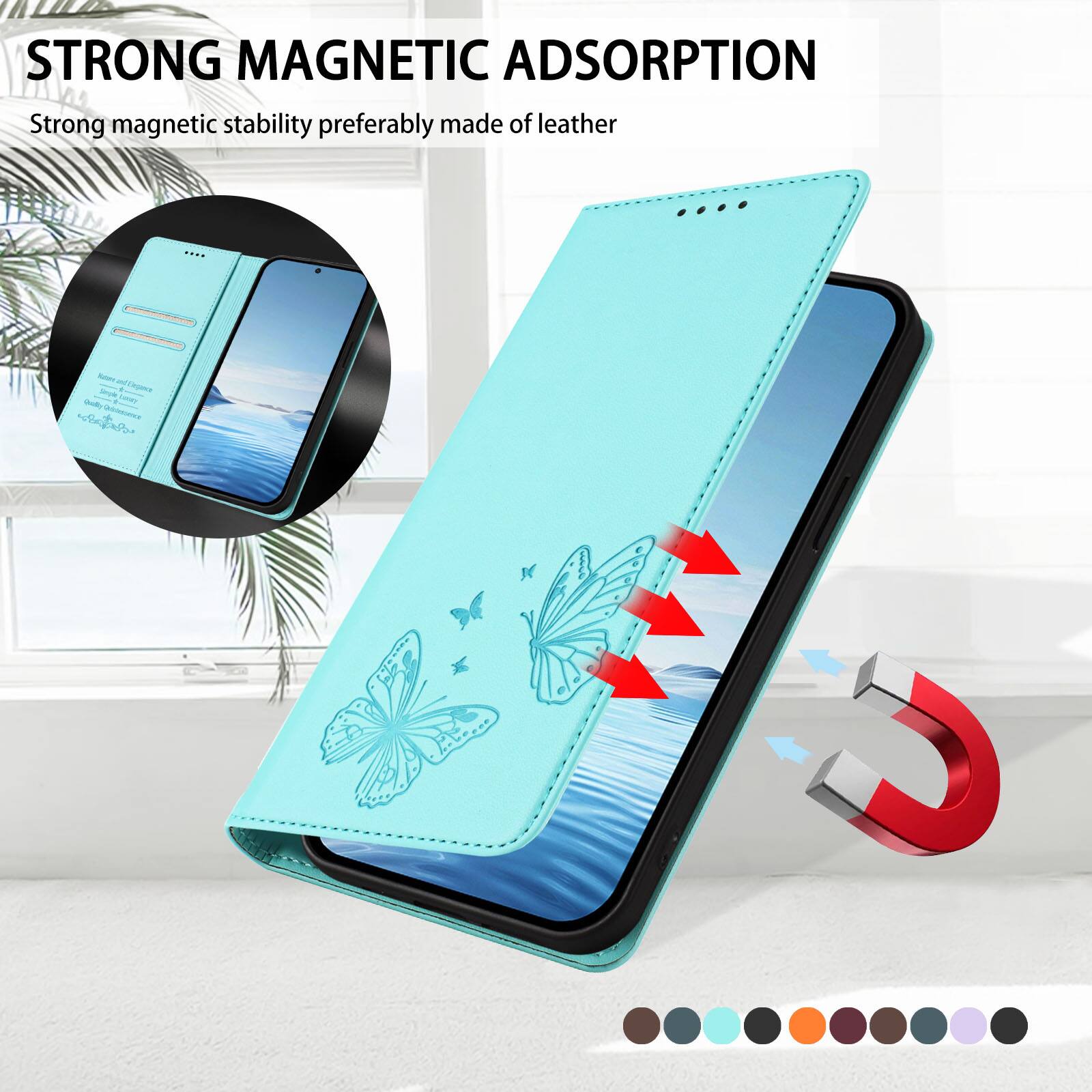 STRONG MAGNETIC ADSORPTION  
Strong magnetic stability preferably made of leather