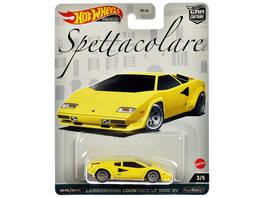 Lamborghini Countach LP 5000 QV "Spettacolare" Series Diecast Model Car by Hot Wheels - Yellow