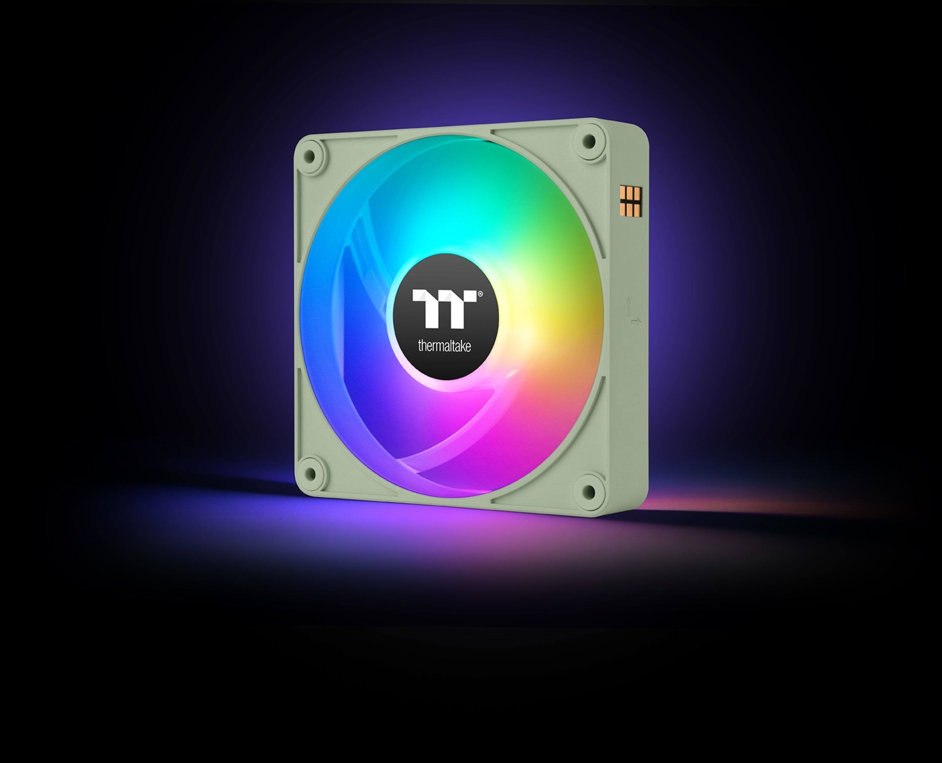 Left. Thermaltake - CT120 EX ARGB Sync 120mm Computer Case Cooling Fan (3-Pack) - Matcha Green.