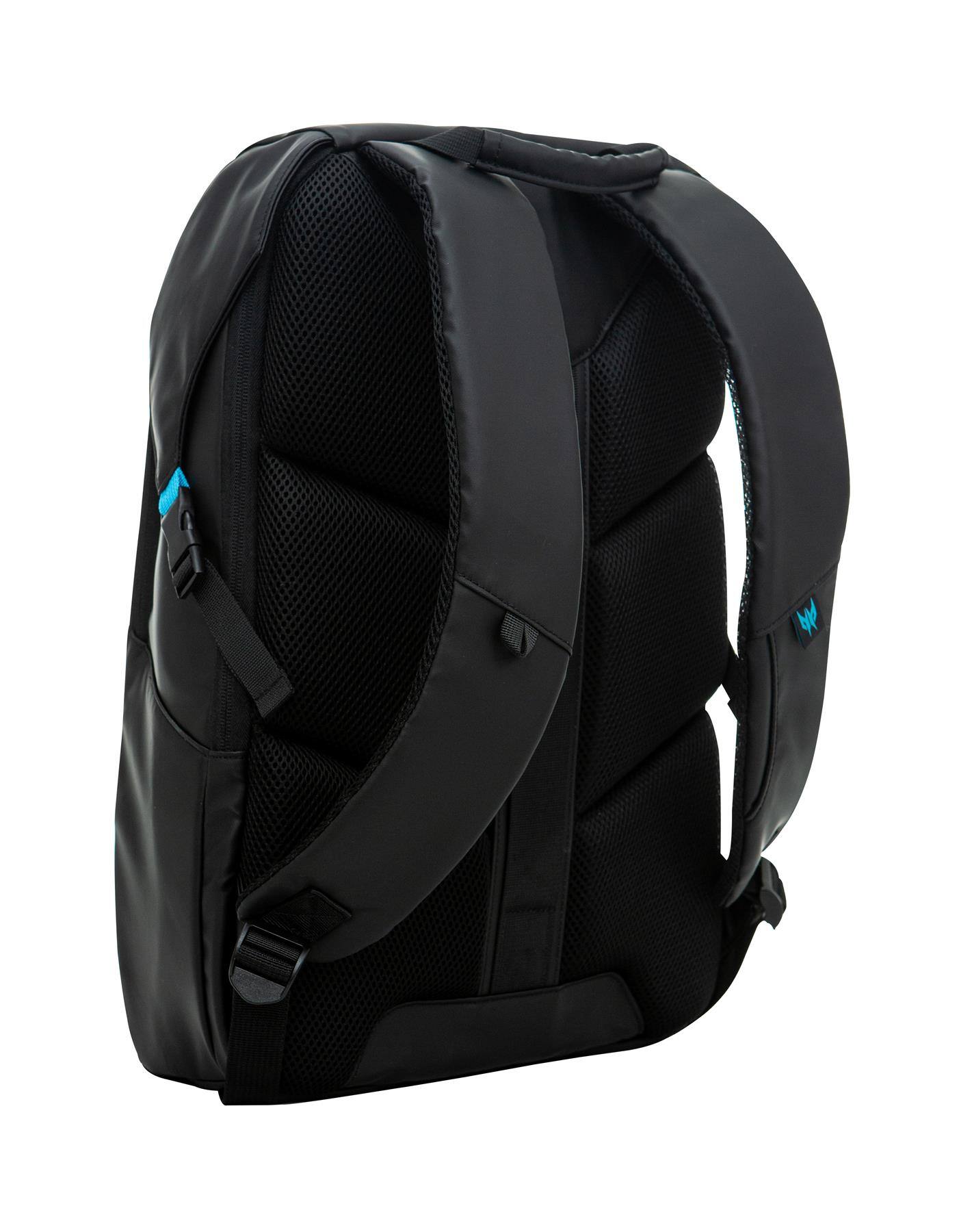 Alt View 1. Acer - Predator Lite Backpack Fits 15.6" Laptops 1680D Ballistic Polyester Mesh Adjustable Straps Water-Resistant Zippers - Black.