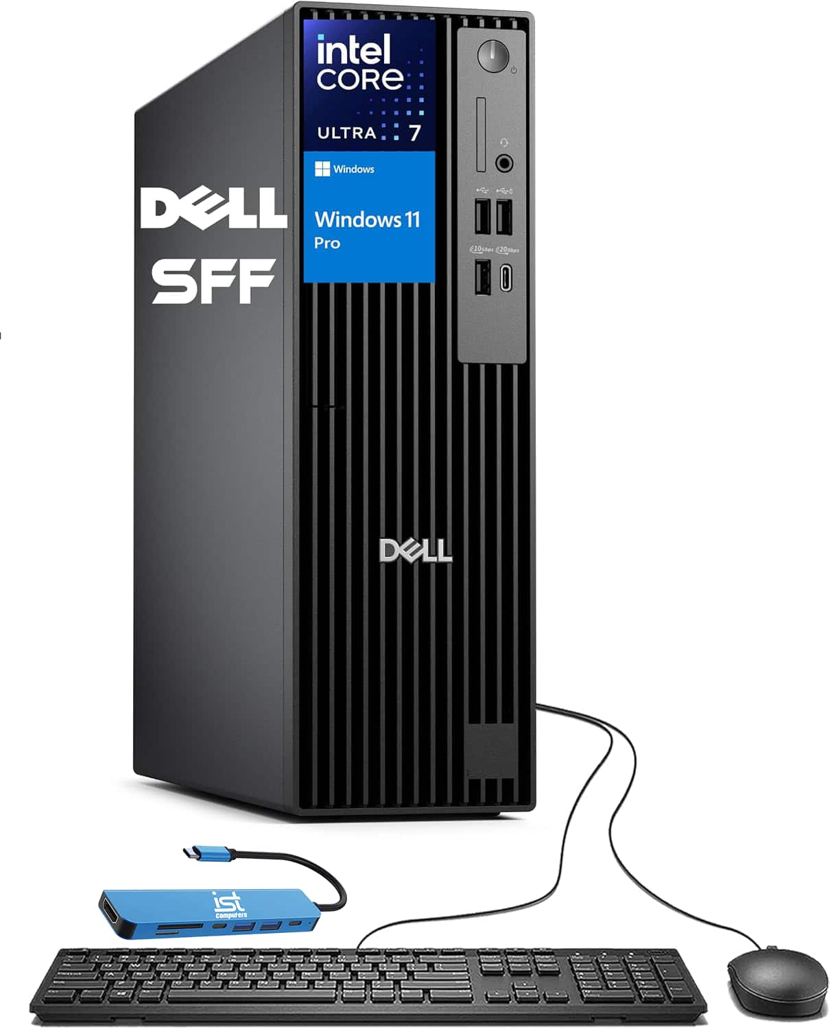 Dell - Upgraded - Slim Desktop - Pro Slim Plus QBS1250 SFF Business Desktop - Intel Core Ultra 7 265 - 16GB RAM - 1TB SSD - Win11Pro - Black