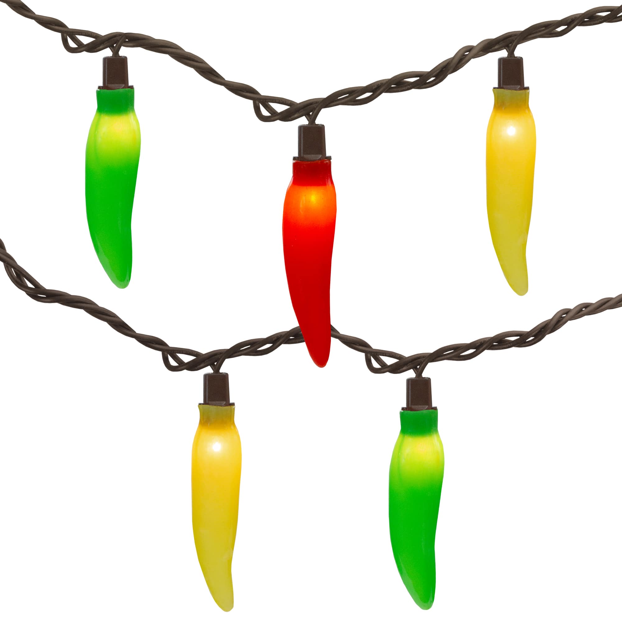 Northlight - 35-Count Vibrantly Colored Chili Pepper String Light Set, 22.5' Brown Wire - Multi