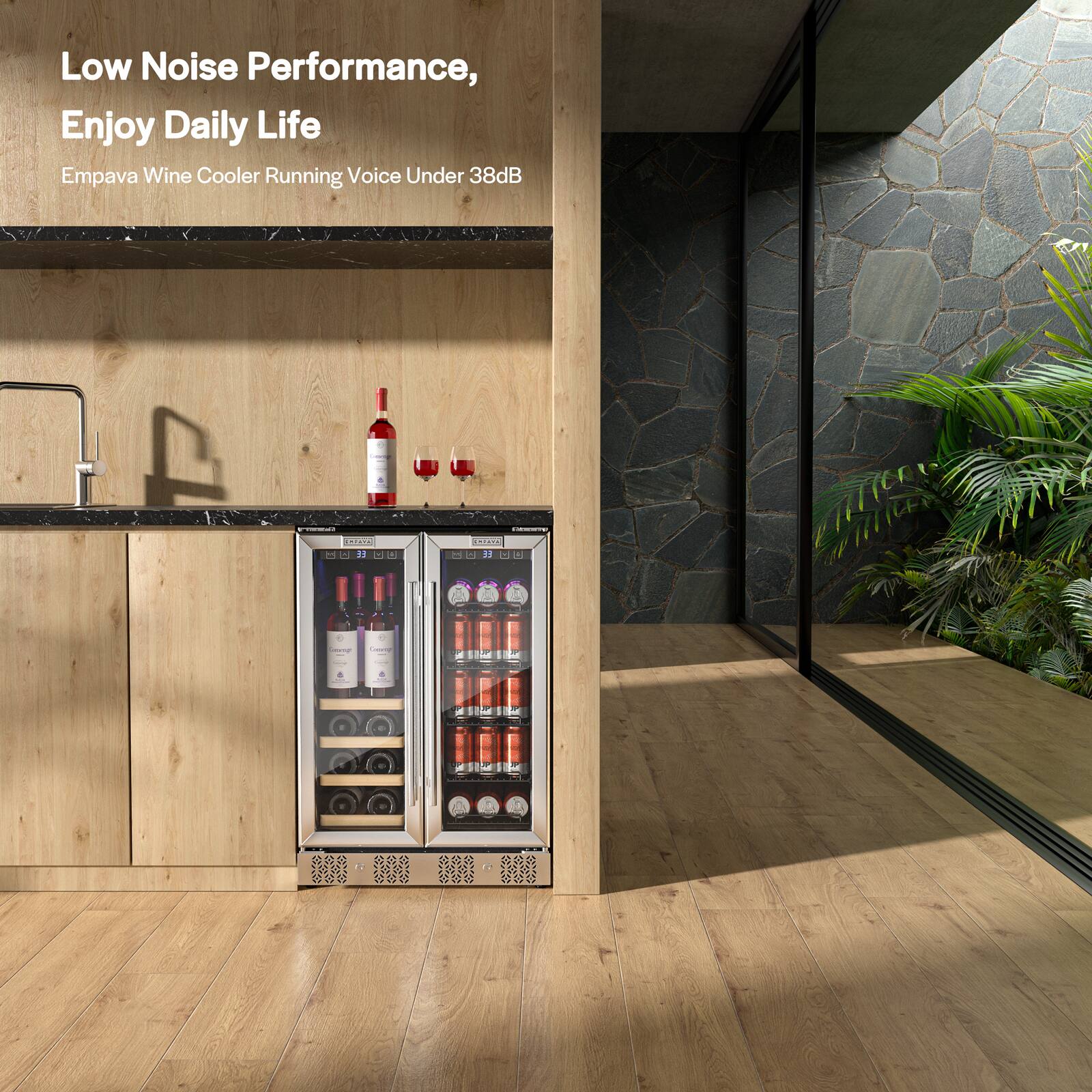 Low Noise Performance, Enjoy Daily Life Empava Wine Cooler Running Voice Under 38dB