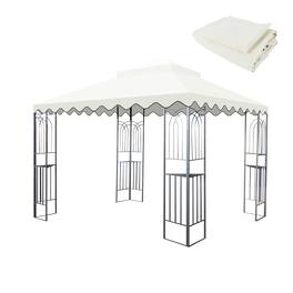 APRILSOUL - 10x10 Ft Patio Gazebo Replacement Canopy Double Tiered Gazebo Tent Roof Top Cover Only wavy border Frame Not Include