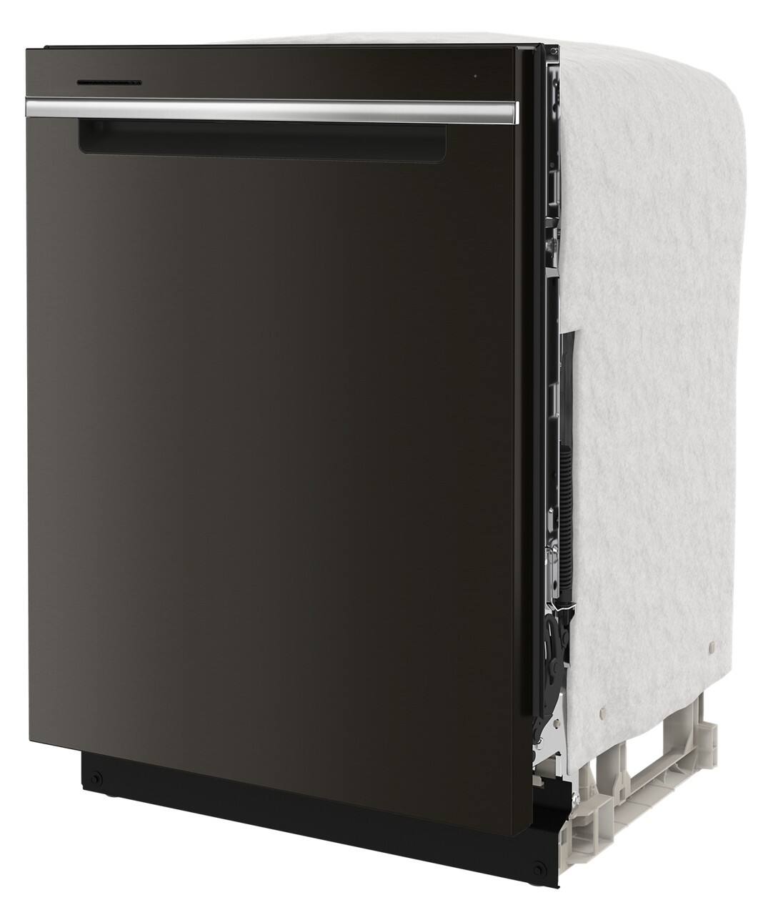 Left. Whirlpool - 24" Top Control Built-In Stainless Steel Tub Dishwasher with 3rd Rack, Large Capacity, 47 dBA - Black stainless steel.