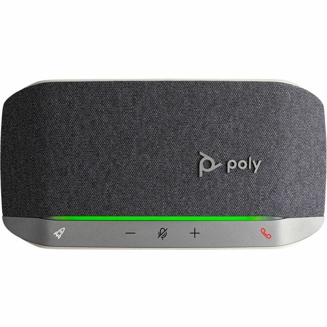 HP - Poly Sync 20 USB-A Speakerphone - Wired/Wireless - Zoom - 3 Microphone(s) - 40 mm Speaker(s) - Silver