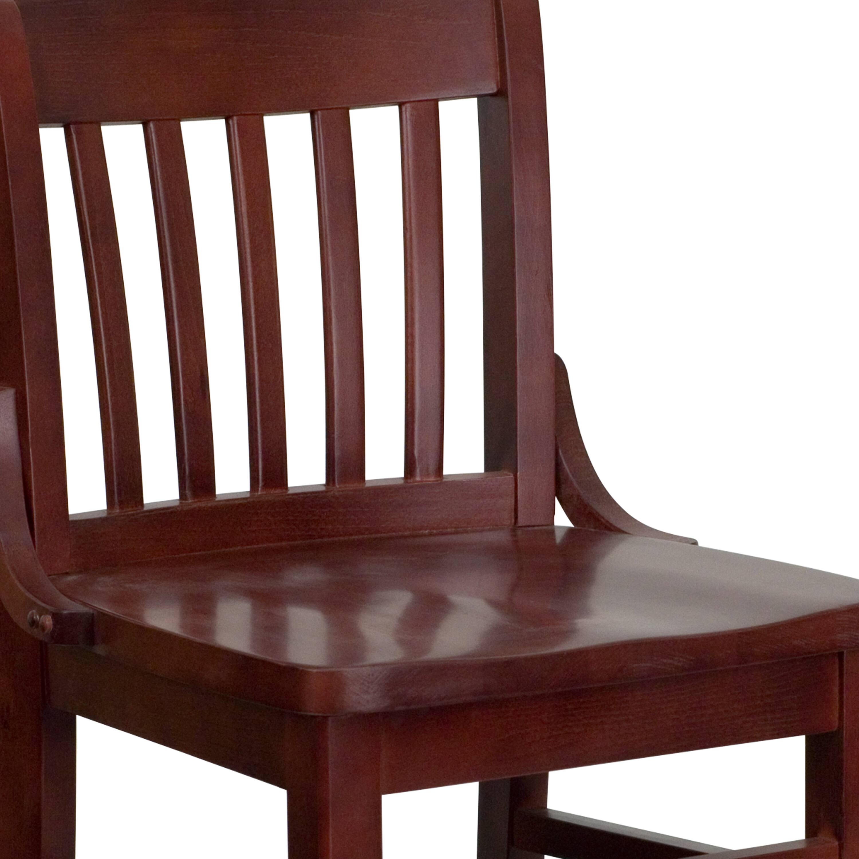 Alt View 8. Emma + Oliver - School House Back Wooden Restaurant Dining Barstool - Mahogany.