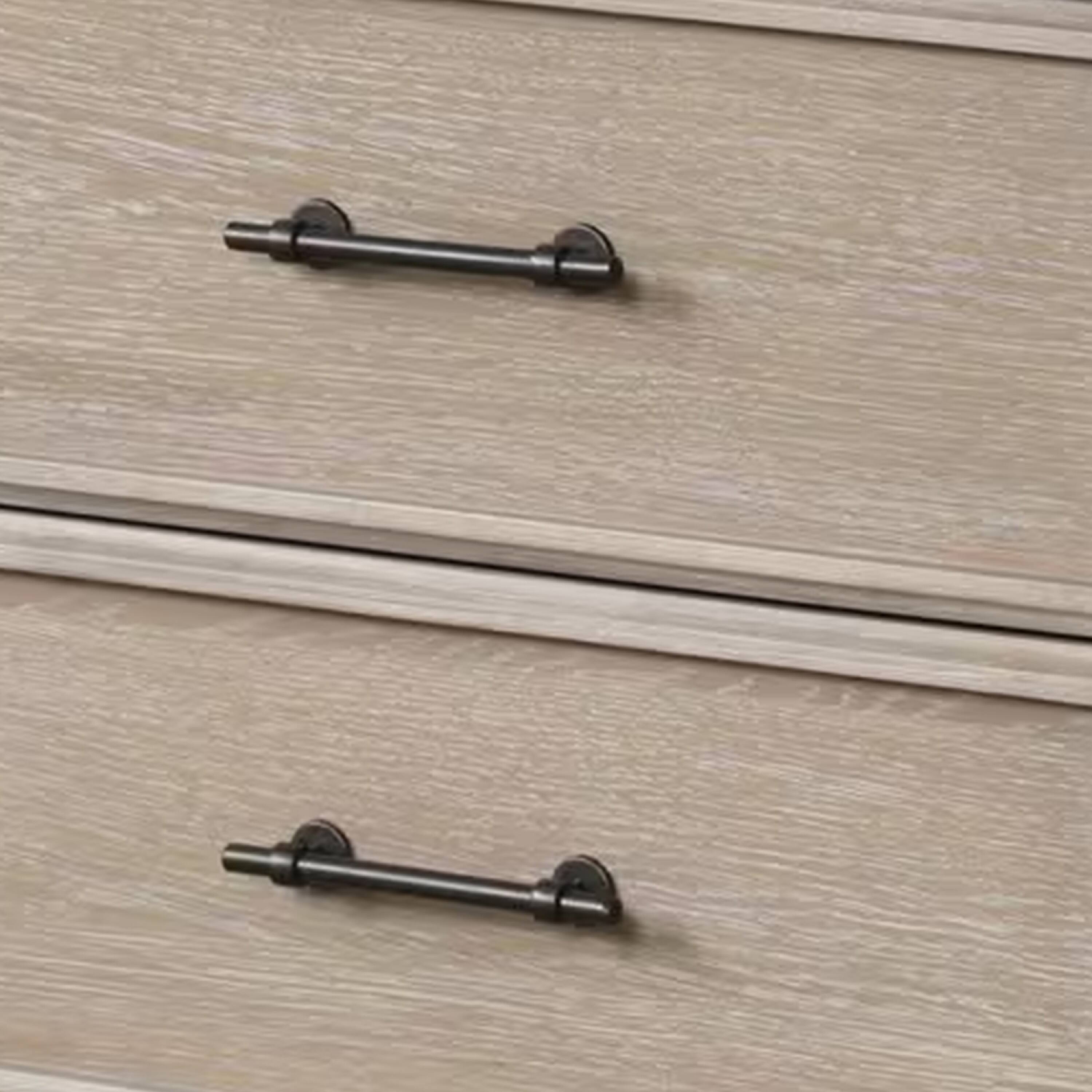 Alt View 2. Manhattan Lane - Myna Nightstand, 2 Drawers, 27 Inch - Oak Brown, Black.