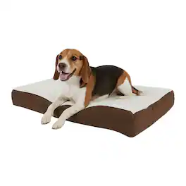 PetMaker - Orthopedic Dog Bed 2-Layer Memory Foam Dog Bed for Medium Dogs up to 45lbs with Machine Washable Cover 30x20.5 Mattress - Brown