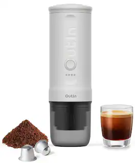 Outin - Nano Portable Electric Espresso Machine Single Serve Coffee Maker - White