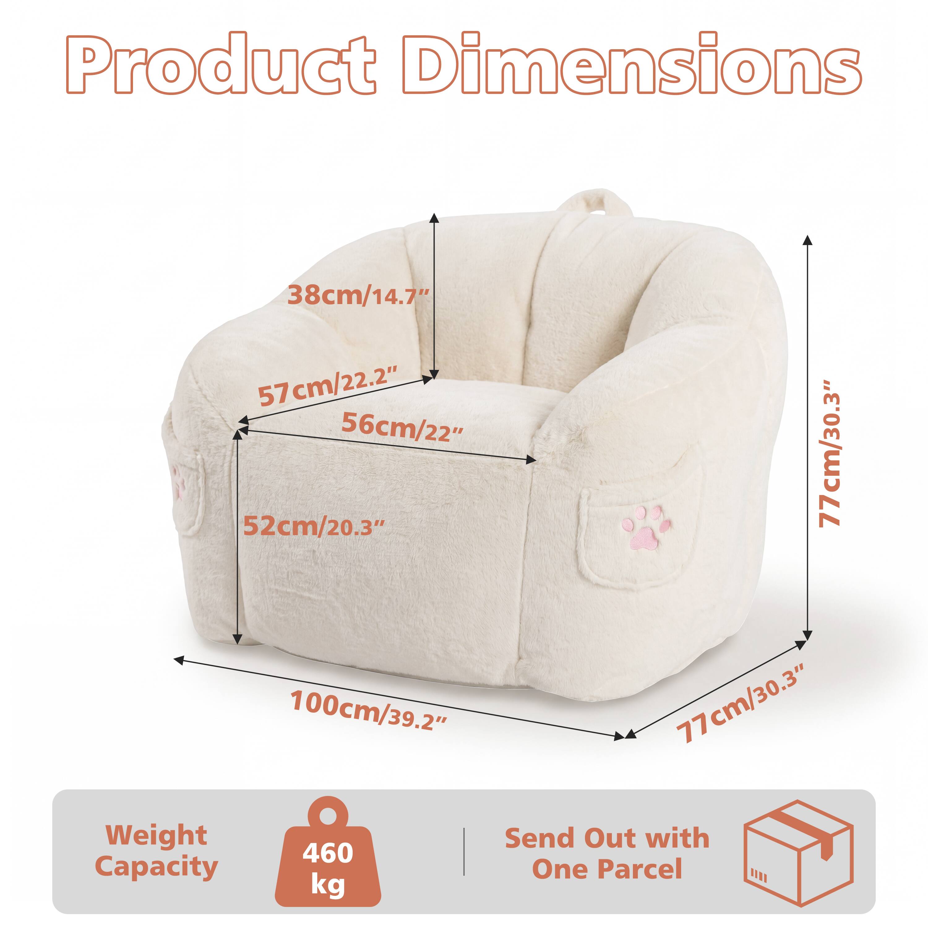 Product Dimensions: 38cm/14.7" x 57cm/22.2" x 56cm/22" x 52cm/20.3" x 77cm/30.3" x 100cm/39.2"  
Weight Capacity: 460 kg  
Send Out with One Parcel