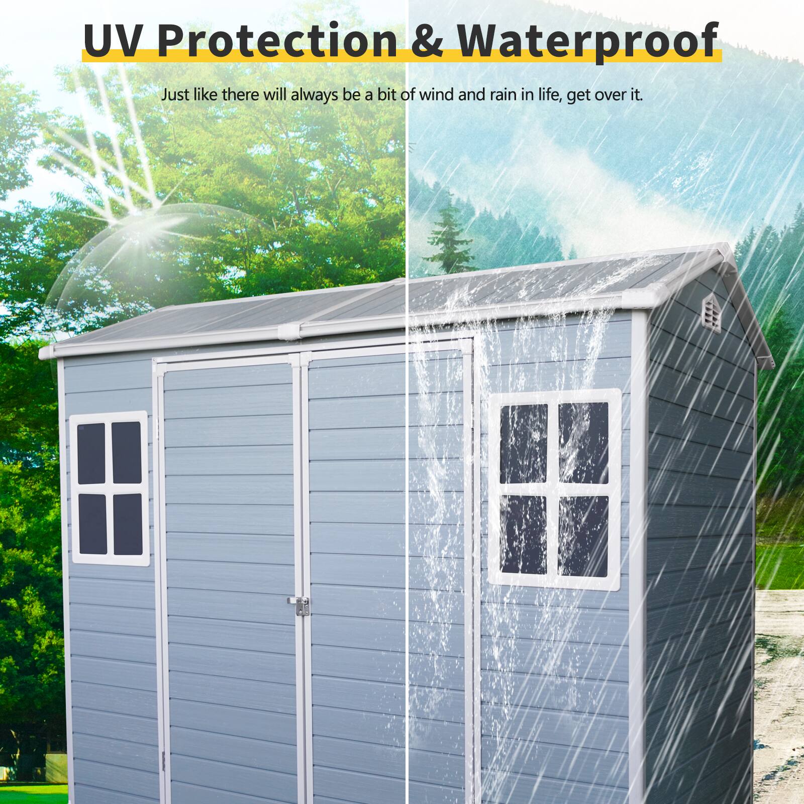 UV Protection & Waterproof

Just like there will always be a bit of wind and rain in life, get over it.
