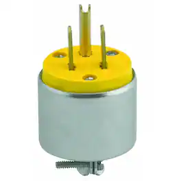Leviton - 515PA 15 Amp 125 Volt Armored Grounding Plug - Yellow