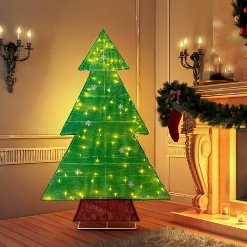 Alt View 8. Winado - 4FT Christmas Tree Display Pre-lit with LED Lights for Indoor Outdoor Porch Lawn Holiday Garden Party Decorations - Green.