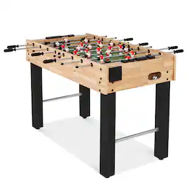 Best Choice Products - 48in Competition Sized Foosball Table for Home, Game Room w/ 2 Balls, 2 Cup Holders - Natural