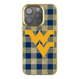 Keyscaper - NCAA - West Virginia Mountaineers Plaid Bling iPhone Case - 15 - Gold