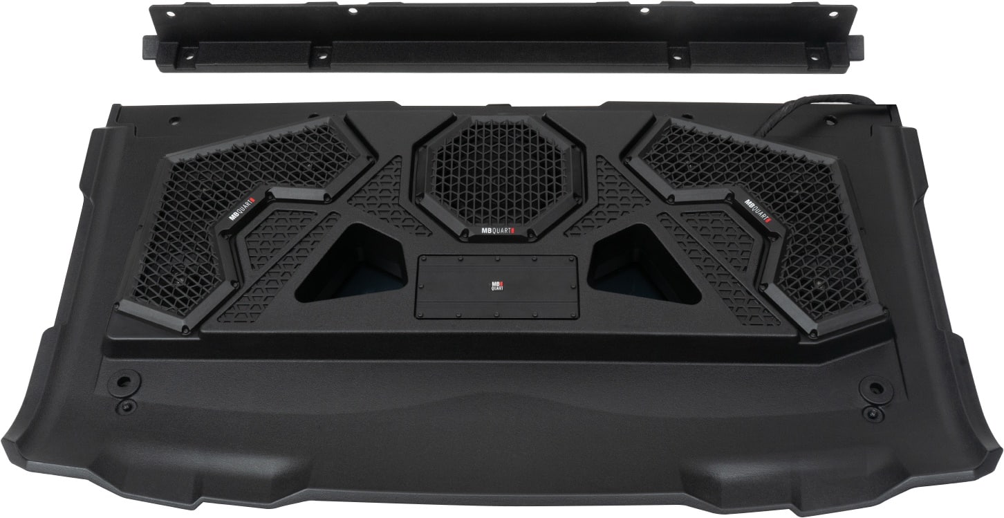 MB Quart - Tuned 7 Speaker Audio Roof with 7 Inch LED Source Unit for Polaris Ranger - Black - Front_Zoom