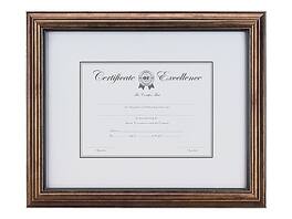 Staples - Plastic Certificate Frame, Bronze - Antique Bronze with Black Accent