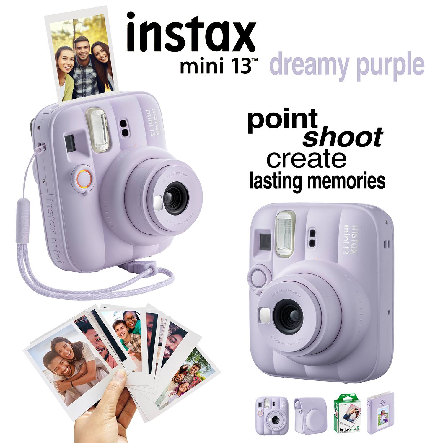 instax mini 13™ dreamy purple point shoot create lasting memories