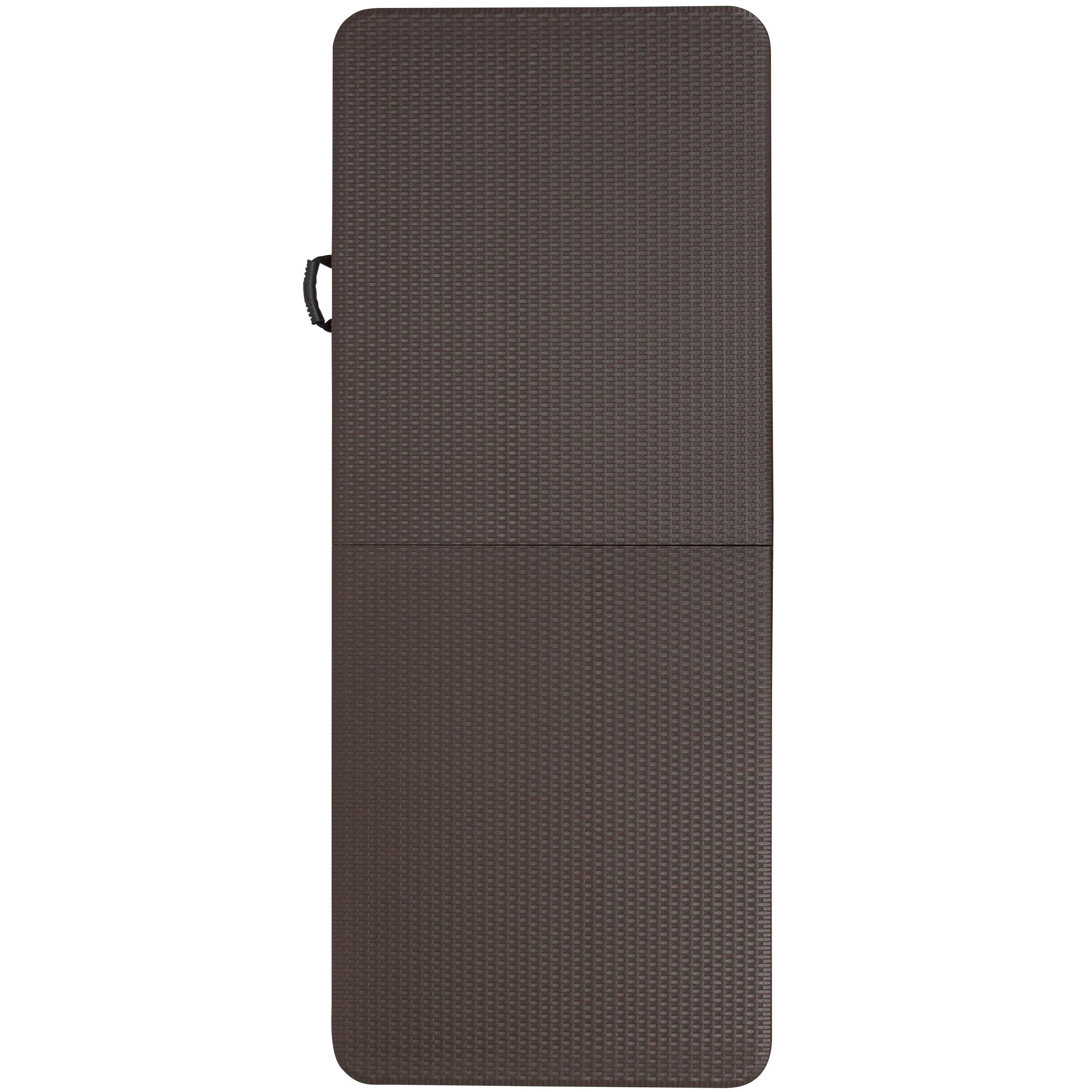 Alt View 3. Emma + Oliver - 6-Foot Bi-Fold Rattan Plastic Folding Table - Brown.