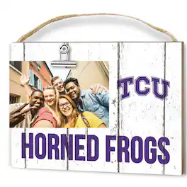 Jardine - TCU Horned Frogs 8'' x 10'' Weathered Clip It Frame - White