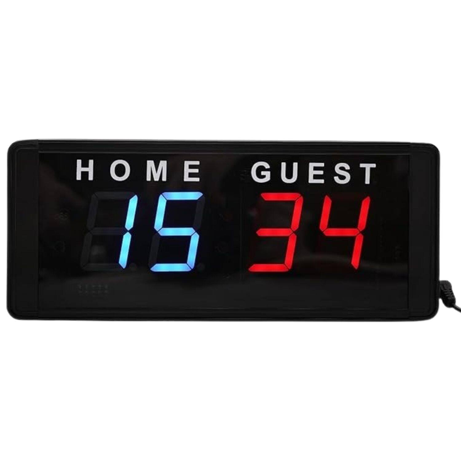 Stock Preferred - Mini LED Digital Scoreboard for Indoor/Outdoor Games - Black (with Red and Blue LED Display Indicators)