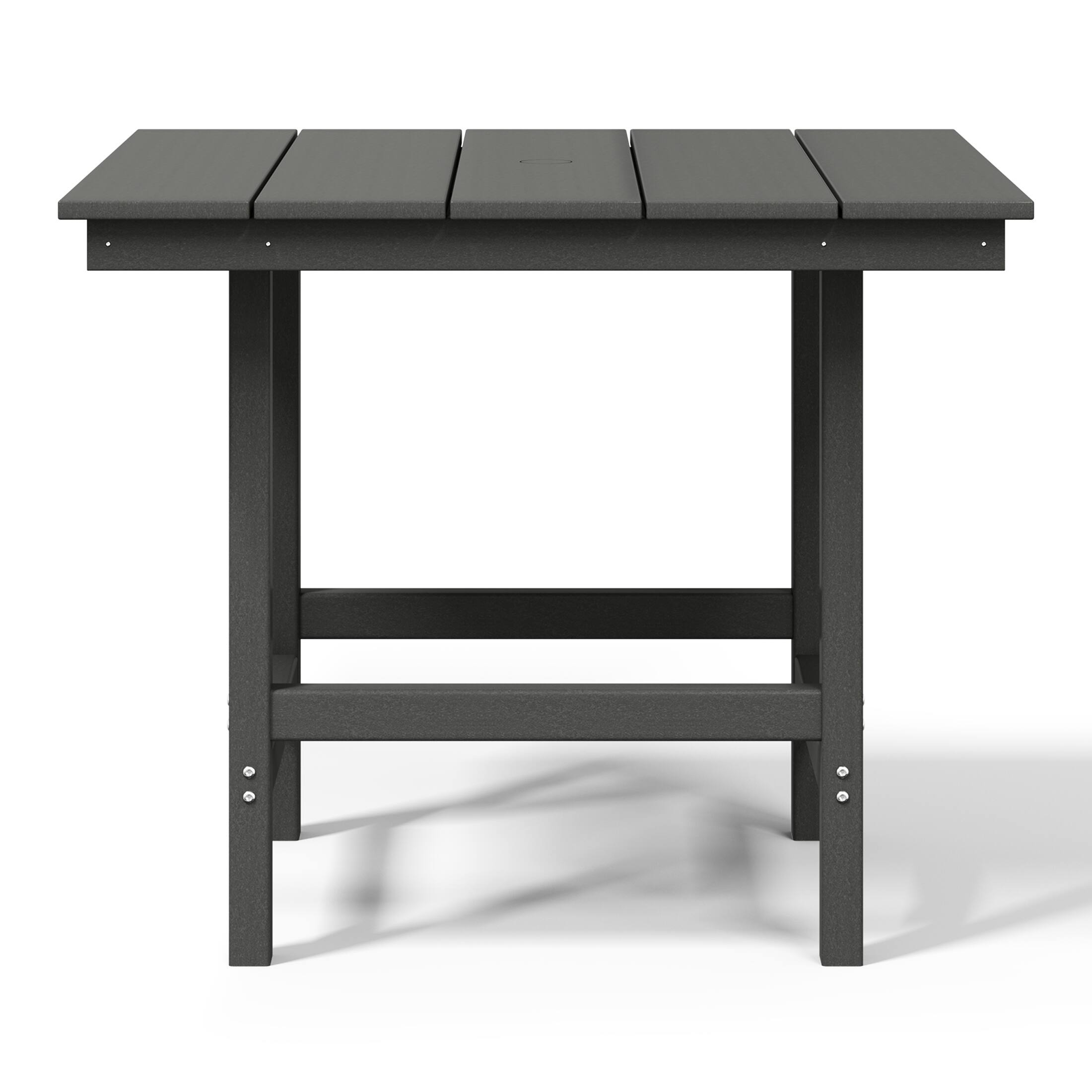Back. WestinTrends - WestinTrends Ashore Outdoor HDPE 36" Square Patio Dining Table with Umbrella Hole - Gray.