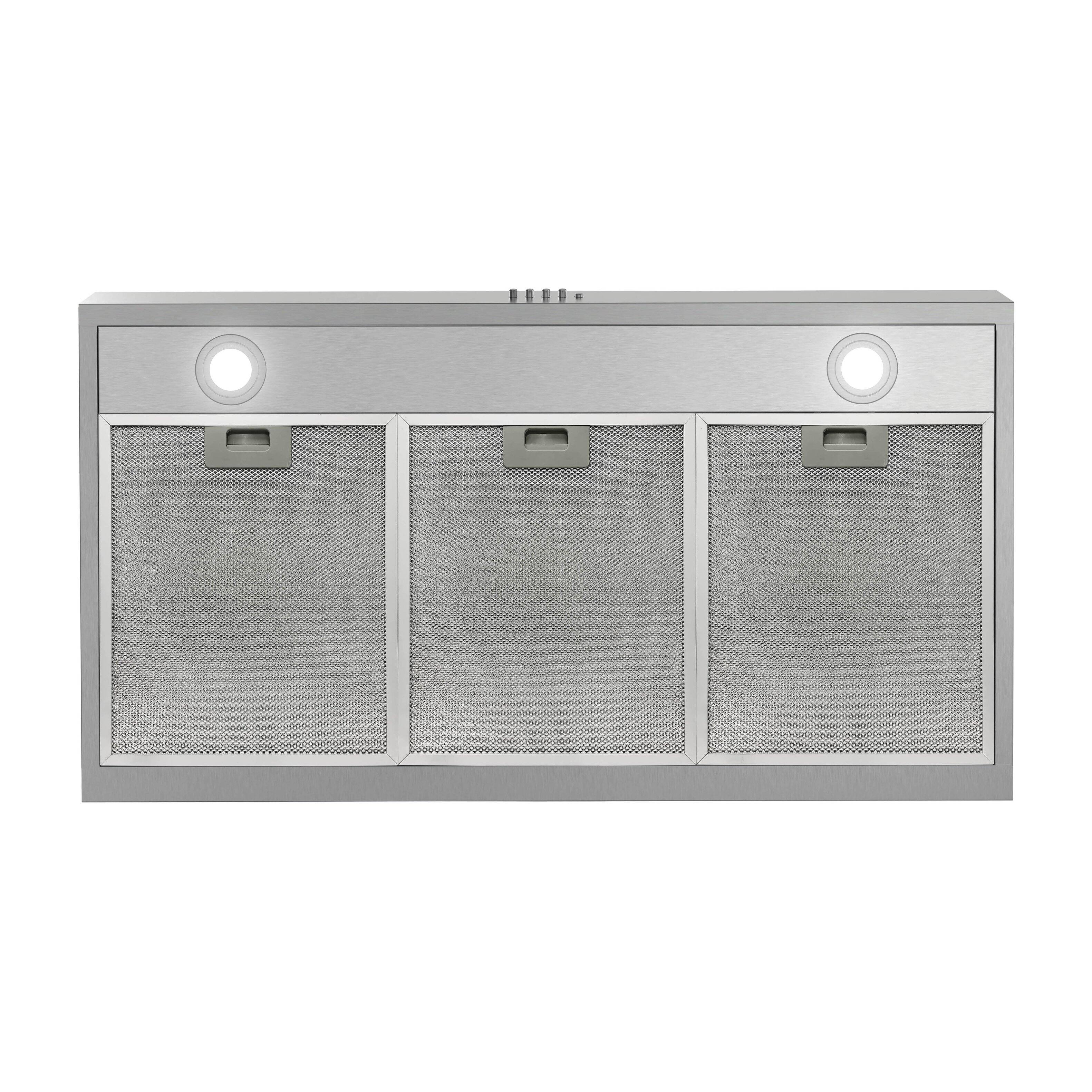 Alt View 6. Streamline - 36 in. Ostiglia Ductless Undermount 165 CFM Range Hood, Mesh Filters, Push Button Control, LED Lights - Brushed Stainless Steel.