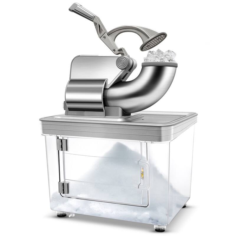 Front. HOOURE - 1200 oz. Commercial Ice Crusher ETL Approved Stainless Steel Snow Cone Machine Dual Blades - Stainless steel.