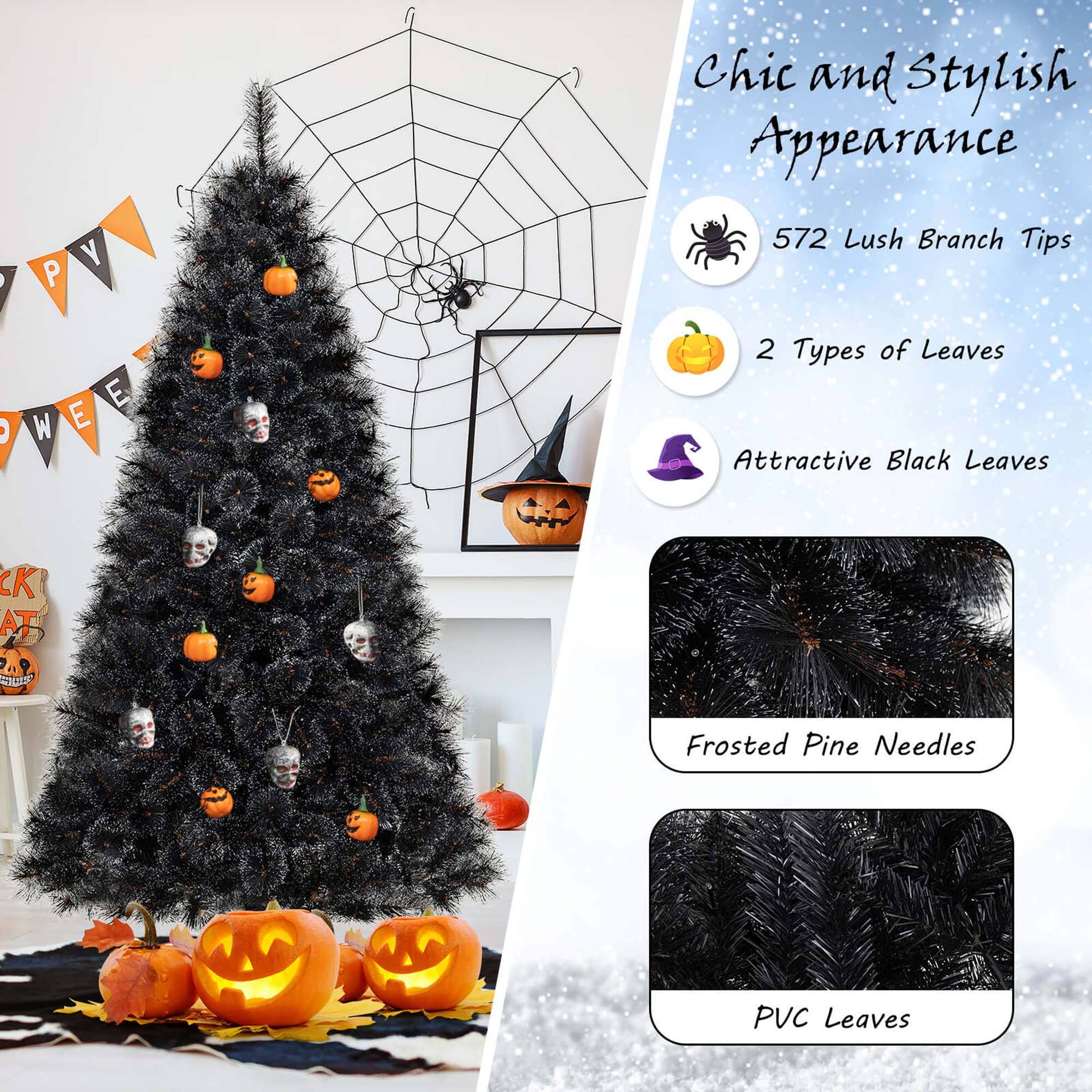 IYP Chic and Stylish Appearance  
572 Lush Branch Tips  
2 Types of Leaves  
Attractive Black Leaves  
Frosted Pine Needles  
PVC Leaves