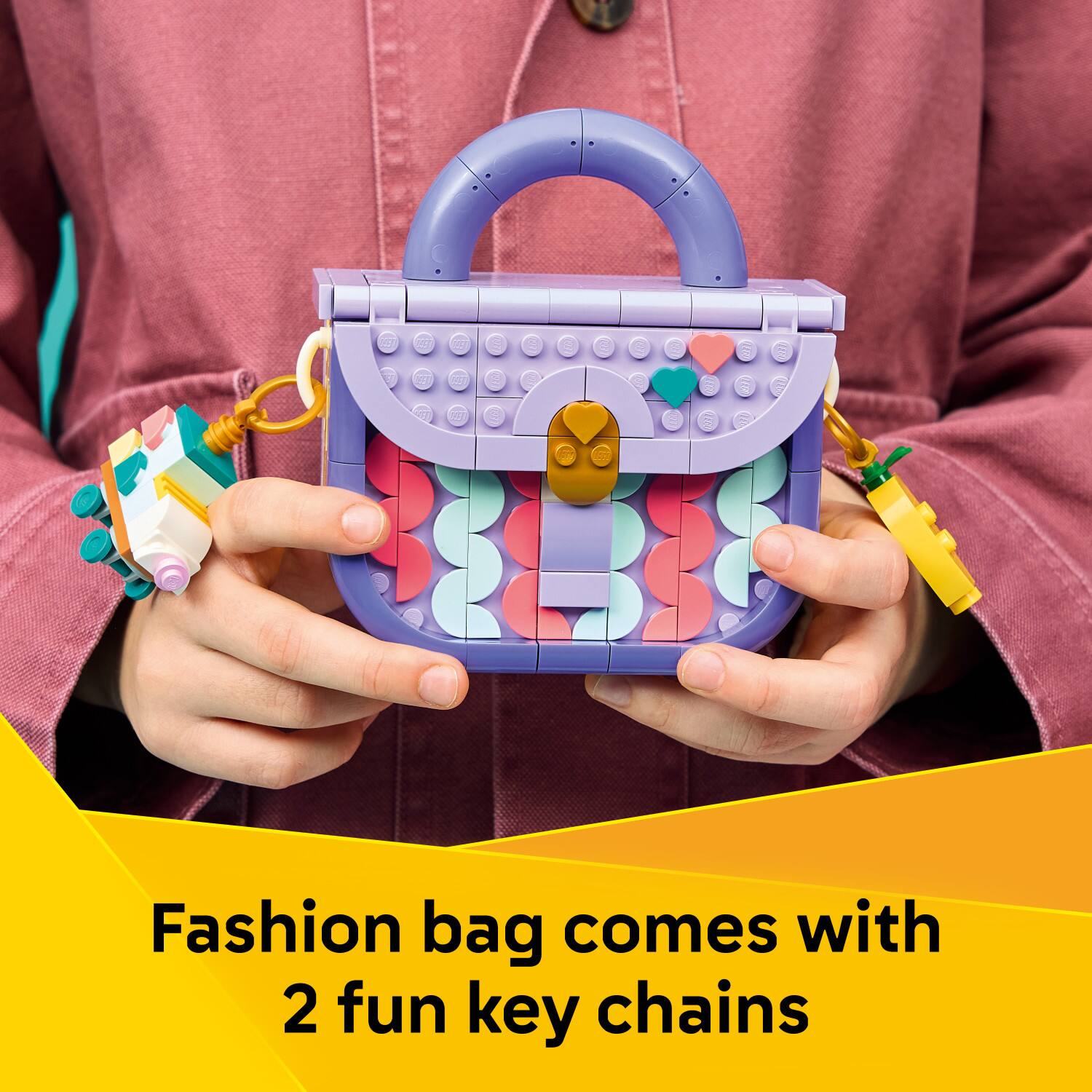 Fashion bag comes with 2 fun key chains