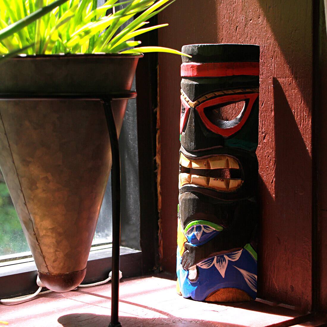 Alt View 5. Zeckos - Set of 5 Polynesian Style Wooden Tiki Masks 10 in. - Multicolored.