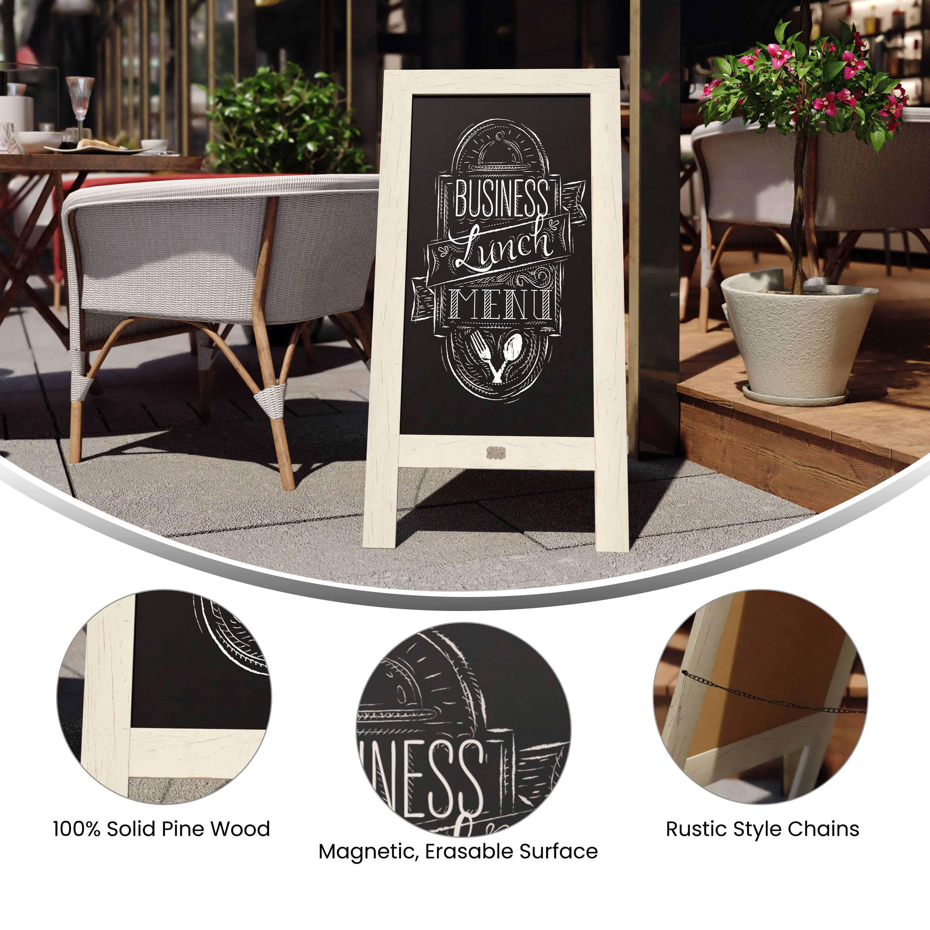 NEC BUSINESS Lunch MENU  
100% Solid Pine Wood  
NESS Magnetic, Erasable Surface  
Rustic Style Chains