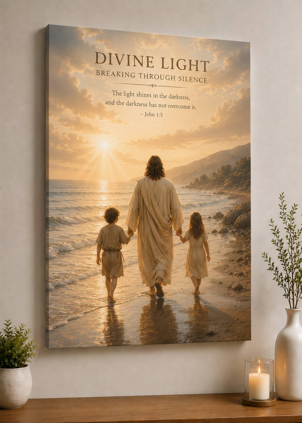 FC Design Large Divine Light Beach Canvas Print 24x36" Coastal ...