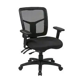 FurniFact - Ergonomic Mesh Office Chair – Mid-Back Desk Chair - Coal