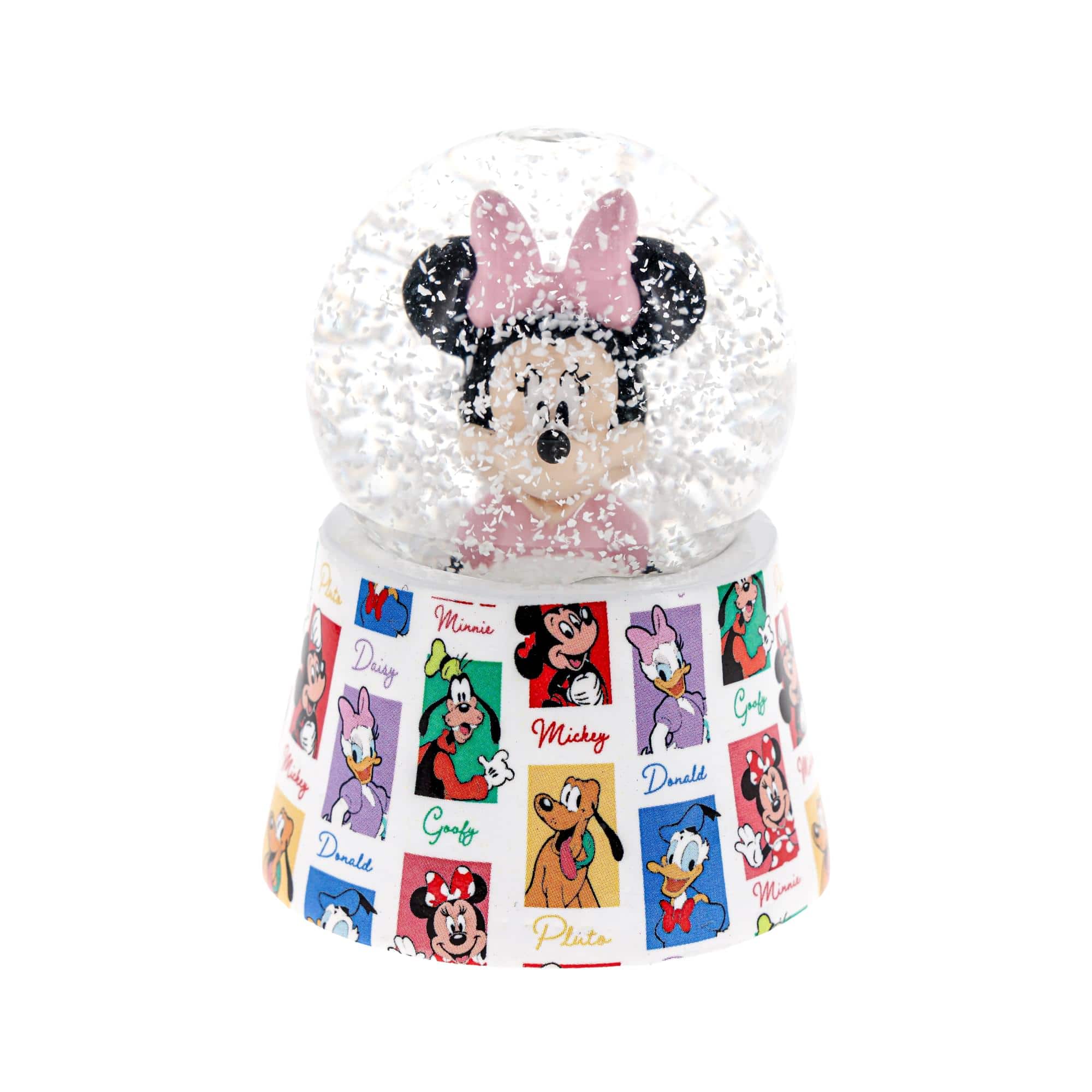 Silver Buffalo - Disney Minnie Mouse Pink 3-Inch Mini Light-Up Snow Globe - White