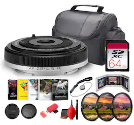 Viltrox - AF 28mm f/4.5 FE Lens for Sony E-Mount Full Frame, Ultra-Slim Autofocus Prime with Integrated Sliding Cap - Black